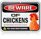 Bigtime Signs Beware of Chickens Metal Warning Sign 9"x12" | Coop Funny Outdoor Signs | Hen House Decor Accessories | Chicken Related Gifts | Yard Decorations | Chicken Things for Chicken Lovers