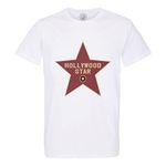 Men's T-Shirt Crew Neck Organic Cotton Hollywood Star Cinema Los Angeles Film White