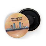 dhcrafts Fridge Magnet Orange Kansas City United States Glossy Finish Design Pack of 1 (58mm)