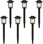 ALIOO 6 Pack Solar Flame Pathway Lights Outdoor, Landscape Decoration Lighting, Waterproof Outdoor Flame Solar Lights for Garden, Path, Yard, Patio, Driveway, Walkway