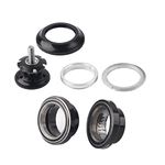 Risk Bike Headset Bearing, Aluminum Alloy 34mm Bicycle Bike Headset for 28.6mm Straight Steerer Fork Bearing(Black)