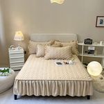 JIANINGHOME Crystal Velvet Bedspread Blankets Bed Throws Queen King Double-Sided Reversible Coverlet Pure Cotton Quilted Super Soft Comfortable,Crystal Velvet Cotton Quilted Bed Sheet Bedding