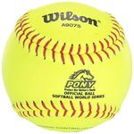 Wilson A9075 Pony League Softball (12-Pack), Optic Yellow, 11-Inch