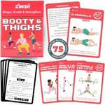 Zinsk 75 Booty & Thighs Exercise Cards - Feel the Burn As You Shapen and Lift - Portable 3.5" x 2.5" Cards for Home or Travel Workouts - 75 Unique Exercises for Engaging, Quick Lower Body Workouts