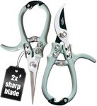 Modern Sprout Hand Pruners & Shears Set with Blister Pack - Lightweight Gardening Tools with Easy Lock - Sharp Carbon Steel Blades -Rust Resistant Scissors for Herbs, Flowers - Sage