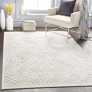Livabliss Ivor Outdoor Textured Area Rug,5'3" x 7'3",Cream