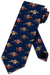 Horse Racing Ties Mens Navy Equestrian Sports Necktie by Three Rooker