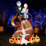 6 Ft Halloween Inflatables Outdoor Decorations,Blow Up Pumpkin Yard Decor - Built-in LED Lights for Outdoor Halloween Lawn Decor