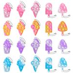 20 pcs Mini Ice Cream Pop Push it Bubble Fidget Toy Keychain Simple Fidget Toys Stress Relief Toys for Kids Adults