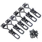 DGOL 6 packs Black Toggle Latch Clamps Fast Lock Hasp Clasp with 25 pcs Black Install Screws Loading Limit 260 lbs