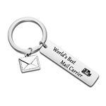 WSNANG World's Best Mail Carrier Keychain Mail Carrier Gift Thank You Gift for Postal Worker