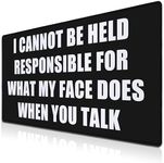 Samgula Large Mousepads Black, Keyboard Mouse Pad Gaming Desk Mat, Desktop Pad Non-Slip Rubber Base, 35.4 X 15.7 inch for Work/Game/Office/Home I Can Not Be Held Responsible for What My Face Does