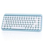 E&Woma Bluetooth Keyboard Wireless 84 Circle Keys UK Layout Multi-Device Portable Cute Mini Compact Retro Flexible Design For Computer PC Windows Laptop Mac Phone Blue-White Colourful