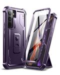 Dexnor Compatible with Samsung Galaxy S22 5G Case with Built-in Screen Protector Military-Grade 360 Full Body Shockproof Bumper Protection Cover with Stand - Phantom Purple