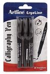 Artline Ergoline Calligraphy Pen Set with 3 Nib Sizes - Pack of 3 (Black)