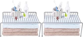 Namani Pack of 2 Stainless Steel Dish Rack Stackable Kitchen Cabinet and Counter Shelf Multipurpose Organizer Storage for Household Pantry Bedroom Bathroom Racks Kitchen Cabinet/Plate Stand