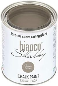 bianco Shabby® Chalk Paint Grigio Tortora Peinture à la craie pour meubles et murs, effet vintage, shabby chic, extra mat (1 Litre)