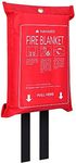 Navaris Fire Blanket for Kitchen - Safety Equipment for Home Kitchen, Camper Van Life, Motorhome - Includes Hole to Wall Hang - 47.2" x 47.2" (1.2 m x 1.2 m)