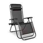 ASAB Zero/Anti Gravity Chair | Patio Chair | Garden Recliner/Folding Textoline Lounger | Camping Chair | Great Garden Addition | Fast Folding | Outdoor Lounger | Sun Chair | BLACK (1)