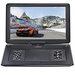 YOOHOO17.9" Portable DVD Player with15.6" Large HD Swivel Screen,Built-in Rechargeable Battery, Supports All-Region, multi region,car dvd players for kids,Earphone/SD Card/USB/AV-in/AV-out