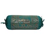 DK Homewares Indian Brocade Polydupion Silk Cylindrical Sofa Couch Bolster Cushion Cover Dark Green Elephant 30x15 Inch Jacquard Weave Home Decor Hotdog Pillowcase - (1 Pc)