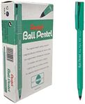 Pentel Ball Rollerball 0.8mm Medium Nib Black Ink, Box of 12 Pens (R50-A)