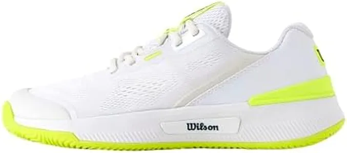 WILSON Women's Intrigue Pro Tennis Sneaker, White/Safety Yellow/Navy Blazer, 9.5