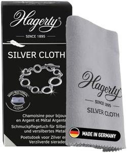 Hagerty Silver Cloth Schmuck Reinigungstuch 36x30cm I imprägniertes Tuch aus Baumwolle I effektives Silberputztuch mit Anlaufschutz zur Reinigung von Silberschmuck und Versilbertem