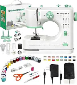 Sewing Machine for Beginners with 16 Built-in Stitches, Small Sewing Machine with Accessory Kit, 2-Speed, Foot Pedal & Storage Drawer, Portable Full-Feature Design for Home DIY (Green)