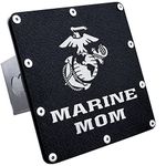 Au-TOMOTIVE GOLD Official Licensed Class 3 2" Laser Cut Trailer Hitch Plug Cover for US Marine Mom Black