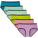 INNERSY Ladies Underwear Mid Rise Cotton Knickers Comfy Pants for Women Sport Briefs 6 Pack (16, Girly Multicolor)