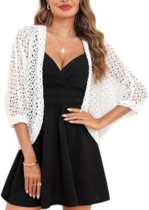 Gyabnw Boléro Femme Cardigan Court Chic et Elegant Manche 3/4 Gilet d'été Doux Veste Ouverte pour Mariage Robes Plages