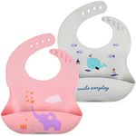 Vicloon Silicone Baby Bib, 2PCS Bab