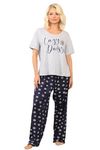 UC Ex Evans Plus Size Clothing for Women, Ladies Pyjamas Pjs Set Nightwear Blue