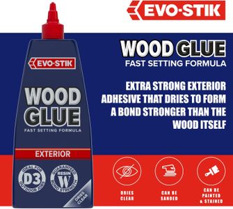 EVO-STIK Exterior Wood Glue 1L – Weatherproof, Extra Strong, Fast Setting