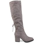 Brinley Co. Womens Knee-High Heeled Boot Grey, 9 Regular US