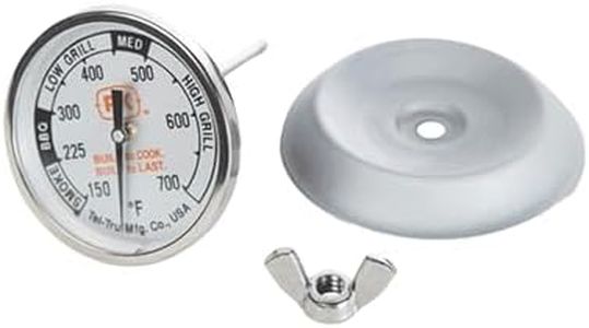 PK Grills Tel-Tru BBQ Grill Thermometer Outdoor Grilling Temperature Gauge Kit, includes Charcoal/Smoker Thermometer Probe, Wing Nut, and Silver Flashing, PK99085