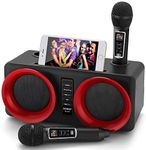 ALPOWL Karaoke Machine for Kids Adults, Portable Bluetooth Speaker with 2 UHF Wireless Microphone for Home Party, Wedding, Church, Picnic, Outdoor/Indoor