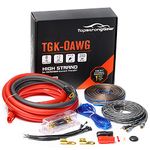 TOPSTRONGGEAR 0 Gauge Amp Kit True 0 AWG Amplifier Installation Wiring Amp Kit Install Cables