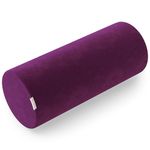 MY ARMOR Memory Foam Orthopedic Cylindrical Bolster Bed Pillow | for Neck, Shoulder, Leg & Back Support & Pain Relief | Washable Premium Velvet Cover with Zip |Purple, Medium Size - 22" x 8" x 8"