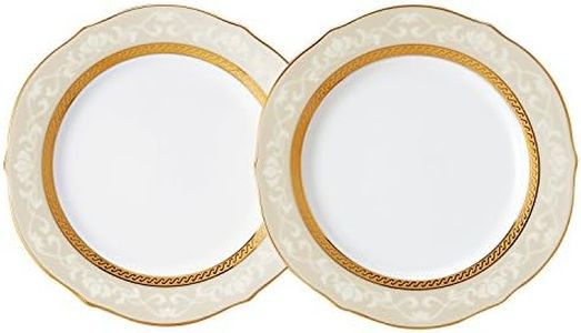 Noritake P91310/4335 Accent Plate (Pear Set) 9.1 inches (23 cm), Hampshire Gold, 2 Pieces, Fine Porcelain