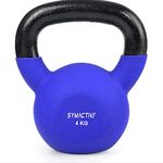 Amazon Brand - Symactive Neoprene Coated Solid Kettlebell for Gym Exercises, 4 Kg