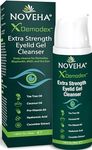 NOVEHA Demodex Extra Strength Eyelid Gel Cleanser - for Demodex, MGD and Dry Eye with Pro-Vitamin B5, Tea Tree Oil, and Hyaluronic Acid - Gentle Cleansing, Soothes Itchy Eyelid - 50mL (1 Pack)