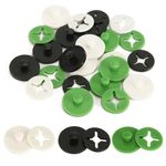 12pcs Running Bib Clips, Safety Race Bib Holder Number Fixing Pins Pinless Bibboards Bib Fastener Buckle for Runners Field Cycling Marathon Accessories (Black, White, Green)