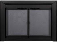 Pleasant Hearth CL-3002 Carlisle Fireplace Glass Door, Black, Large