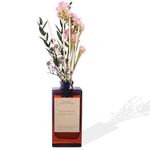 Aeeteek Reed Diffuser Set - Lavender Essential Oil, 5 oz/150ml Sandalwood Aroma Scent Oils Bathroom Air Freshener with Flower Decoration and Diffuser Sticks, Home Fragrance for Room Decor