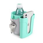 Accmor 3-in-1 Bike Cup Holder with Cell Phone Keys Holder, Bike Water Bottle Holders, Universal Bar Drink Cup Can Holder for Bicycles, Motorcycles, Scooters, Grey Green