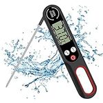 Meat Thermometer Probe Digital Food Thermometer BBQ Kitchen Cooking Instant Read Thermometer Foldable Temperature Probe for Air Fryer Milk Water Sugar Jam Candy LCD Display Auto On/Off