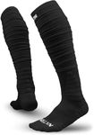 Nxtrnd XTD Scrunch Football Socks, Extra Long Padded Sport Socks for Men & Boys (Black, S/M)