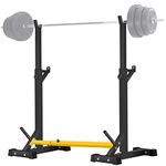 CANPA Adjustable Squat Rack Stand Multi-Function Barbell Rack Weight Lifting Gym Dumbbell Racks Home Gym Bench Press Rack Dumbbell Racks Stands 600Lbs (Yellow)